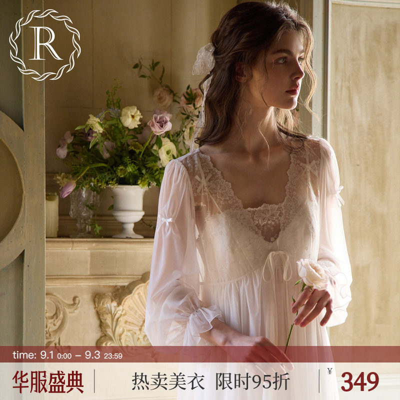 RoseTree法式仙奢柔纱吊带晨袍图片