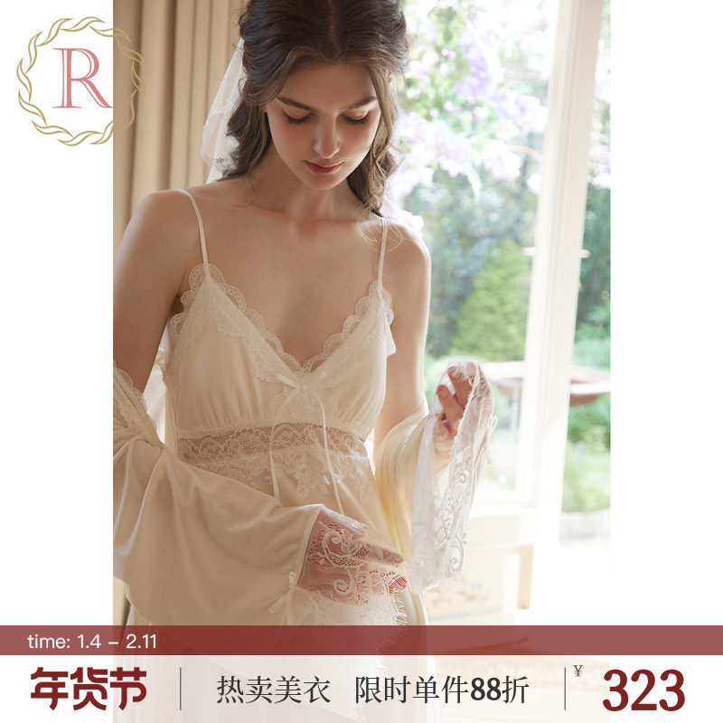 RoseTree新娘晨袍女款秋冬季法式性感睡裙睡袍套装丝绒睡衣带胸垫,女士内衣/男士内衣/家居服,晨袍,淘宝优惠券,粉丝福利购,淘宝优惠卷