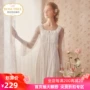 RoseTree Palace Nightdress Women Summer Thin Ice Silk Pyjama Retro Ren Sexy Pyjama Váy dài tay dài - Đêm đầm đầm cotton