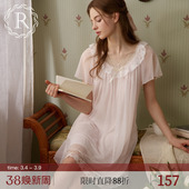 宫廷公主风蕾丝甜美少女睡衣2025年新款 夏款 睡裙女款 RoseTree短袖