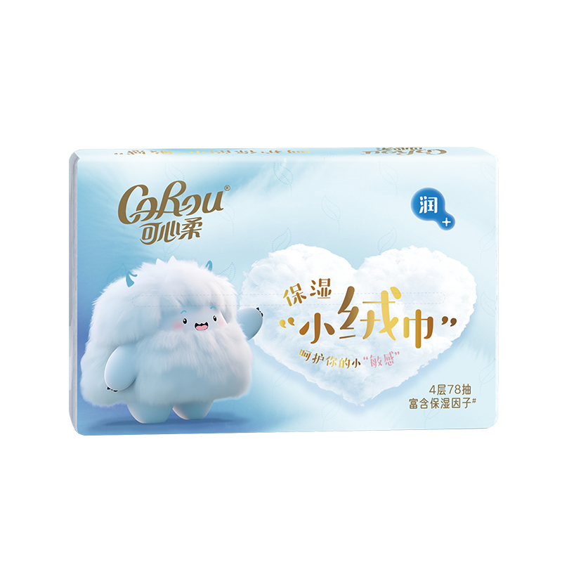可心柔小绒巾新生婴儿专用云柔巾4层加厚乳霜纸78抽