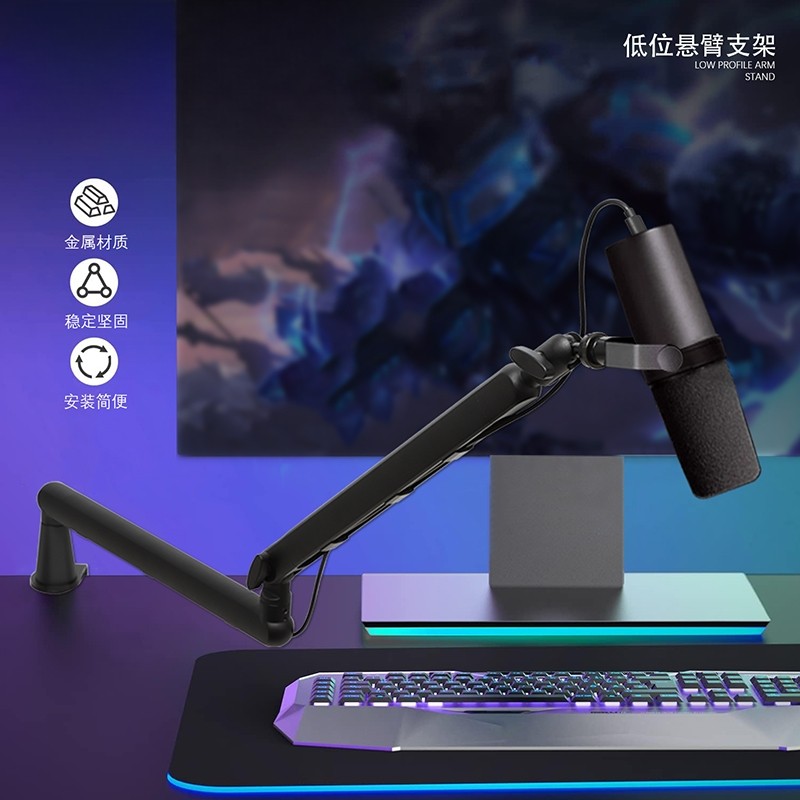桌面悬臂万向低位两段麦克风架