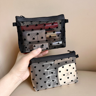 化妆包女2024新款便携大容量高级感小众设计网纱收纳袋旅行洗漱包