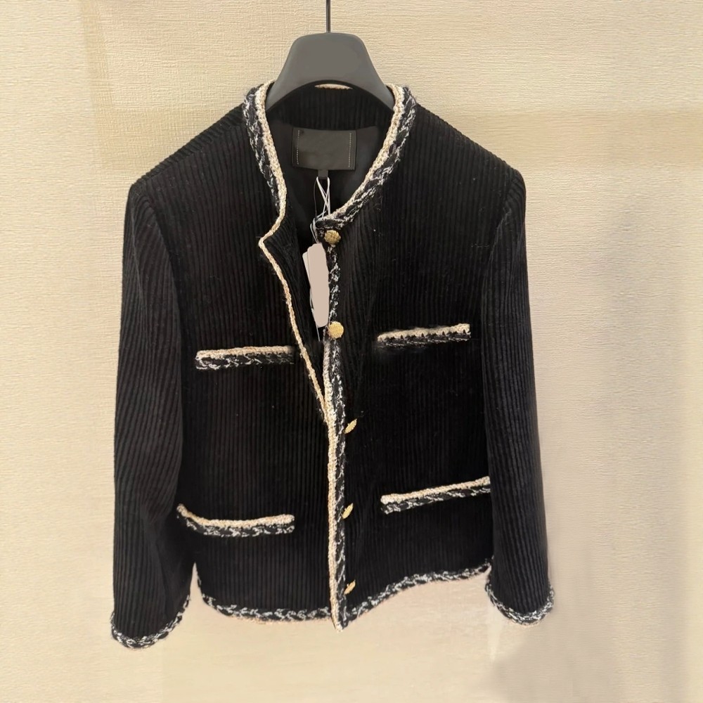 金珍妮Jennie同款南油高定25K小香风撞色捆边灯芯绒外套名媛风女,女装/女士精品,短外套,淘宝优惠券,粉丝福利购,淘宝优惠卷