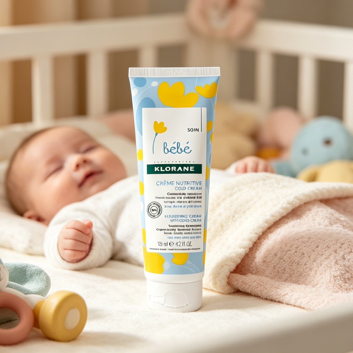 法国 KLORANE BEBE婴儿保湿润肤乳维他命保湿冷霜125ml