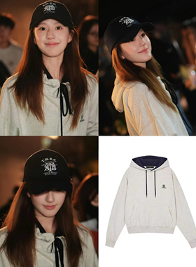 现货｜赵露思同款韩国小众品牌muahmuah燕麦色纯棉毛圈连帽卫衣