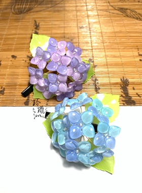玲珑紫阳花古风发簪百搭手工发夹