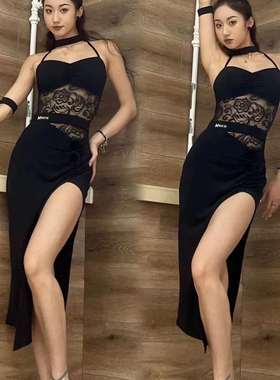 潍嘉.WN.婉霓拉丁舞服体操服上衣侧开衩裙半身裙显腿长练功服伦巴