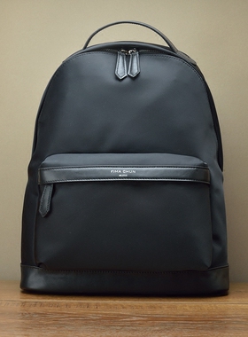 fima进口尼龙配真皮双肩包 经典时尚运动电脑背包 欧美旅行防水