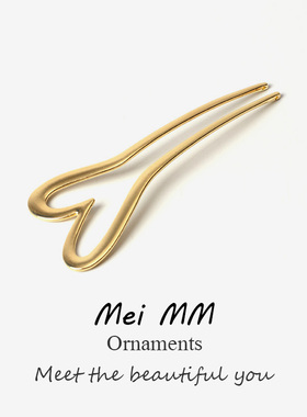 高级感新中式金属发簪新款盘头发神器后脑勺u型头饰女发钗子发饰