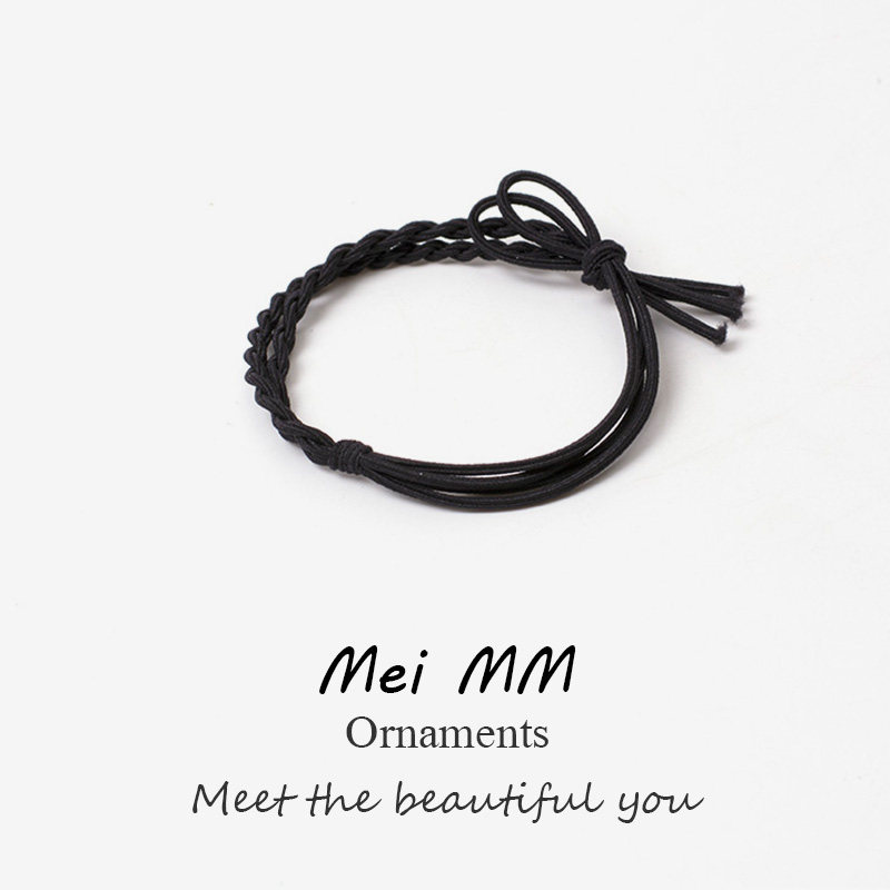 Head rope 2024 new Korean high-end high ponytail leather cover women's hair tie hair tie rubber band temperament hair rope (1627207:64256548:Color classification:6 # Black)