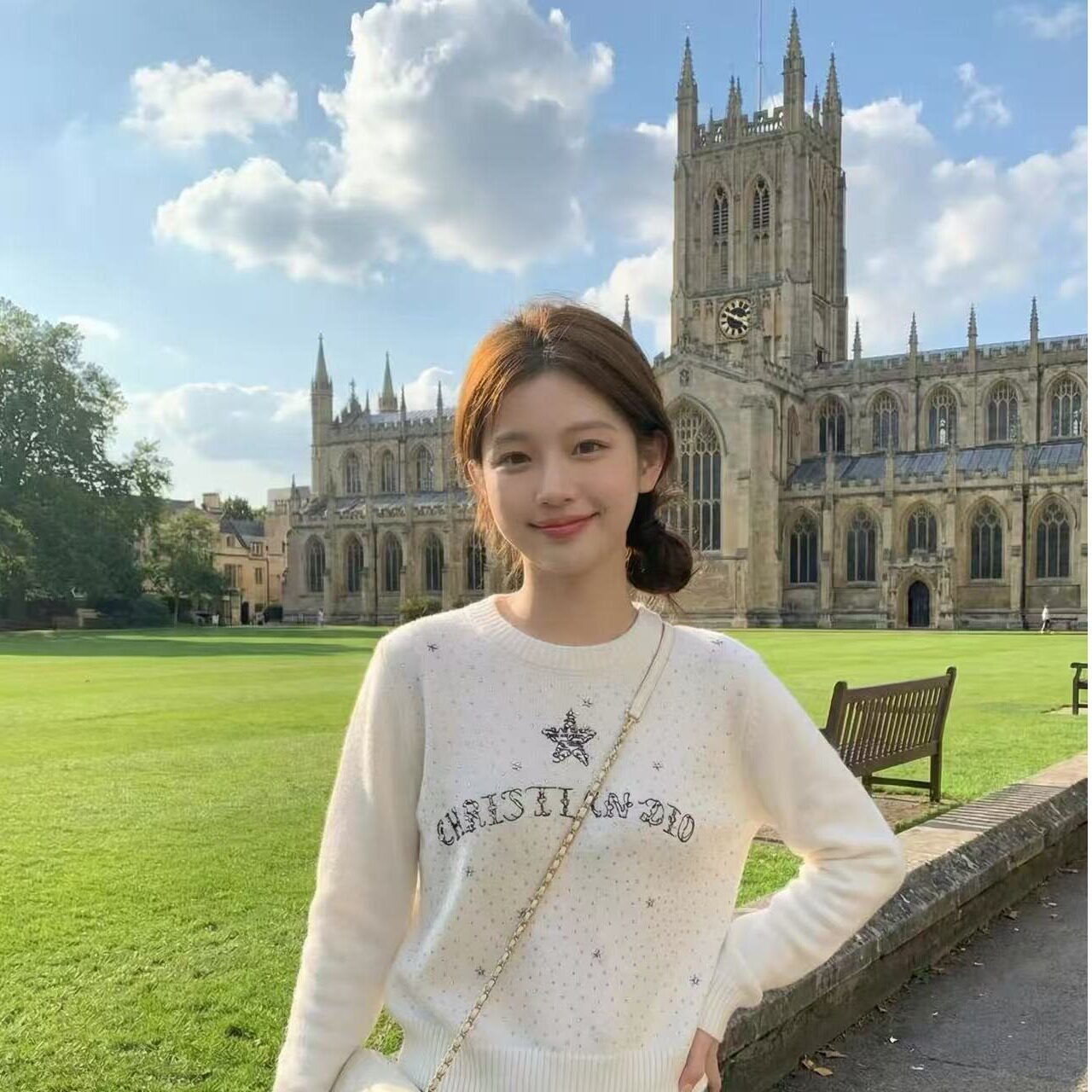 圆领毛衣女2026新款高级感气质重工字母刺绣五角星修身套头针织衫