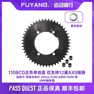 PASS QUEST X110封闭正负齿单盘AXS银色 sra电变12速功率计52/54t