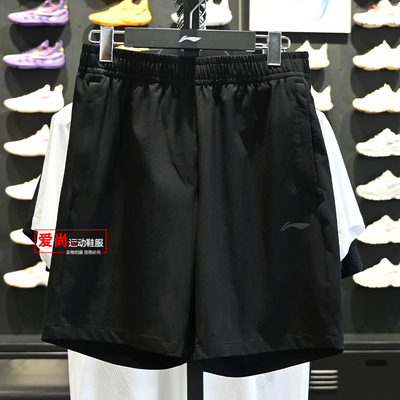 李宁男子透气运动短裤
