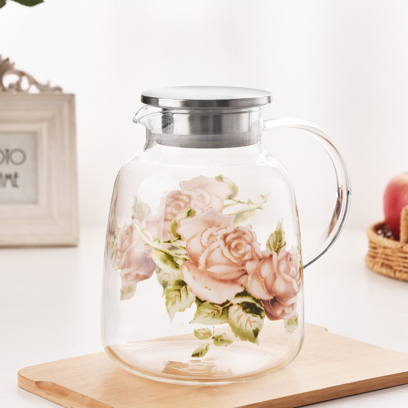 韩国冷水壶玻璃耐高温家用大容量食品级高硼硅储水泡茶果茶凉水壶