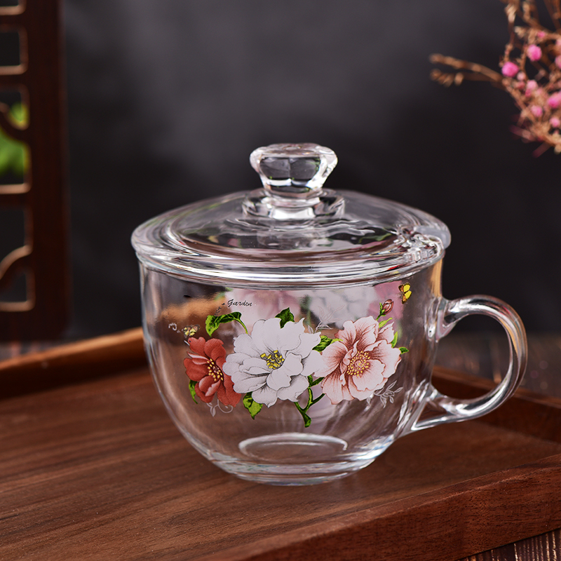 2只装韩国无铅耐热燕麦杯玻璃杯