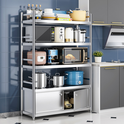 实纳不锈钢餐边柜多层落地橱柜