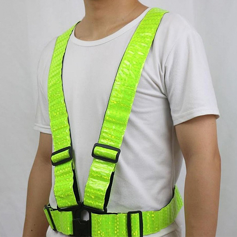 晶格反光背带可调节安全背心交通安全反光衣建筑工地马甲