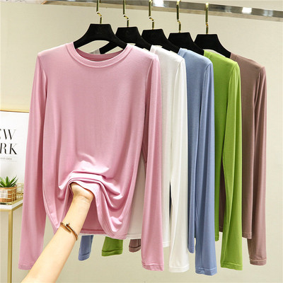 莫代尔圆领打底衫长袖