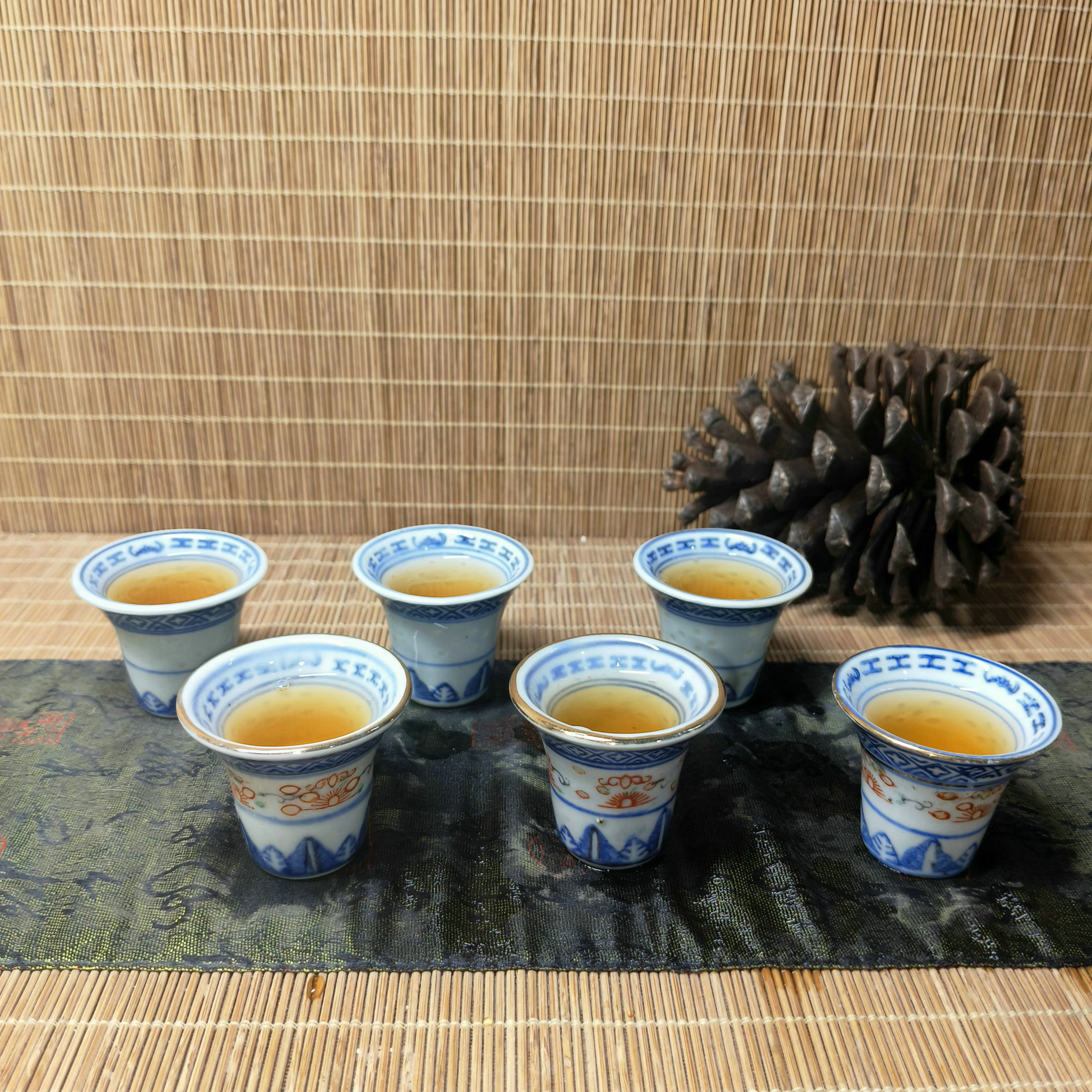 包老景德镇567老厂瓷/原矿料高温釉下彩青花玲珑玉兰令盅酒杯茶杯