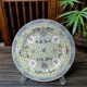 包老 景德镇567老厂瓷 老矿料细路手绘粉彩黄万寿无疆9英寸赏盘