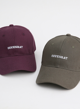 新款字母刺绣COY加宽帽檐显脸小鸭舌帽子女休闲百搭棒球帽情侣帽