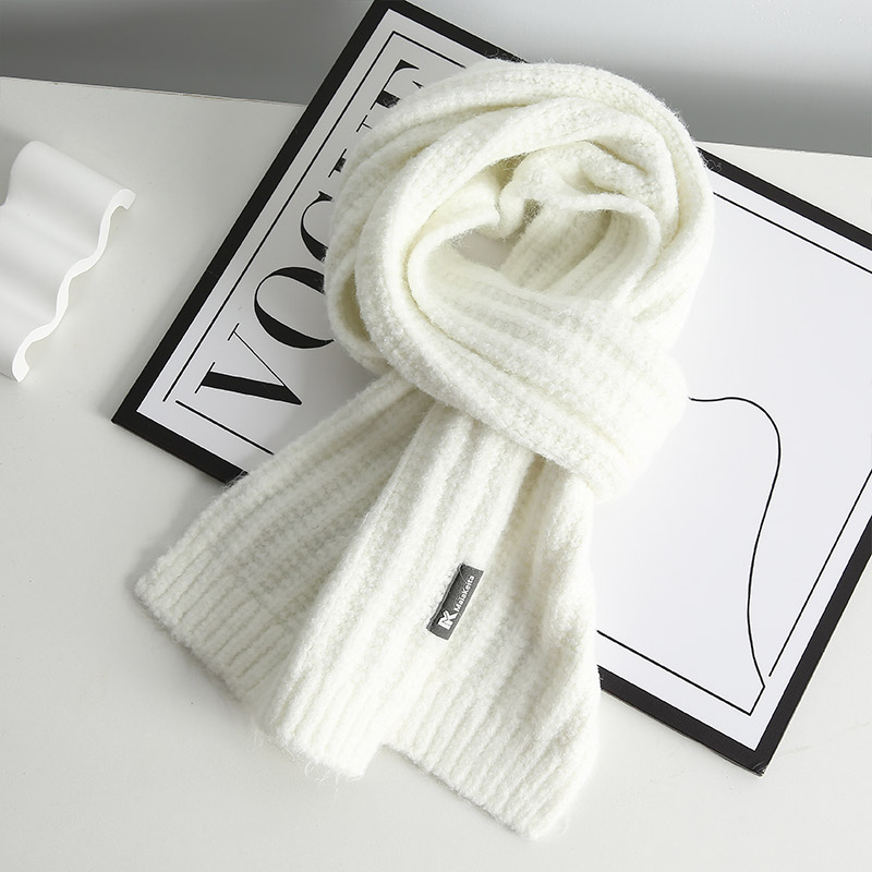 自带柔光效果纯色毛线围巾温柔奶呼呼围脖学生保暖新款冬季男女潮