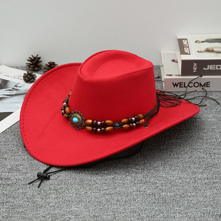 美式复古西部骑士帽男礼帽遮阳爵士帽女英伦夏季防晒大檐牛仔帽子