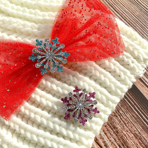 diy双层雪花手工饰品发夹5折