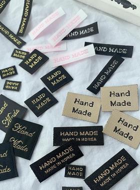 布妮 韩国进口百搭handmade织唛布贴商标手工diy饰品发夹发带装饰