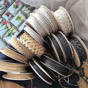 日本进口木马波浪蕾丝双线压绳铜氨丝奢华丝带手工diy头饰品耳饰