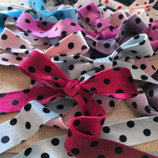 韩国进口大波点丝绒布料丝带手工diy饰品蝴蝶结发夹宠物装饰材料