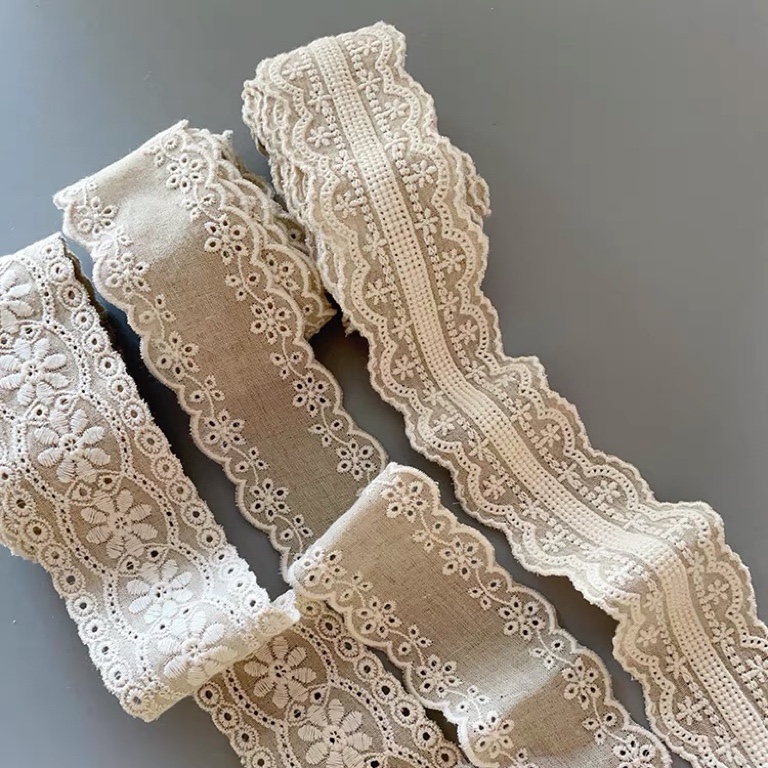 韩国进口棉麻波浪蕾丝手工diy发带发箍小边夹饰品制作丝带材料