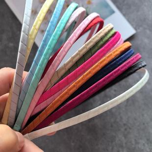 韩国进口彩色缎带包钢发箍5mm手工diy材料童饰品发箍发饰发夹配件
