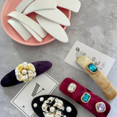 韩国进口椭圆形手工发夹