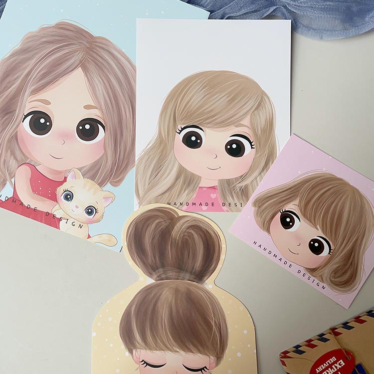 韩国进口可爱娃娃卡纸