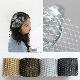韩国进口金银色大孔网纱织带手工diy发夹发带蝴蝶结丝带搭配材料