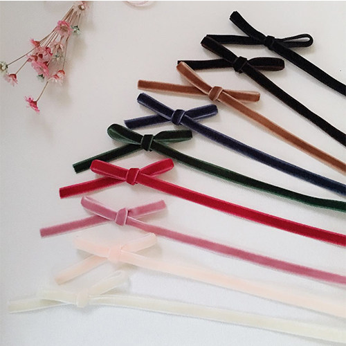 韩国进口窄丝绒细织带包夹子diy材料小蝴蝶结装饰丝带材料