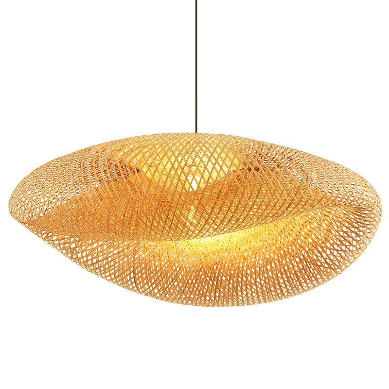 竹编灯笼日式复古餐厅火锅店茶楼民宿农家乐东南亚藤编草帽吊灯