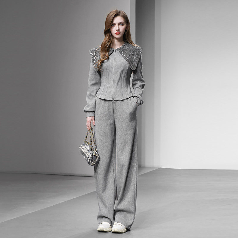 2026年春季新款休闲时尚运动风高腰长款卫裤