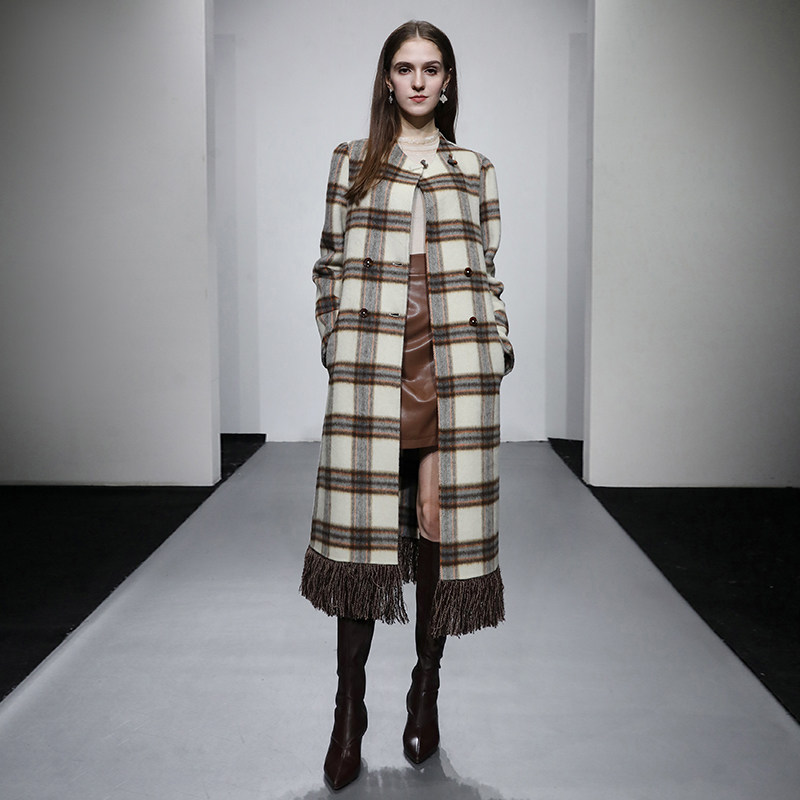 国风盘扣小立领双面呢大衣外套