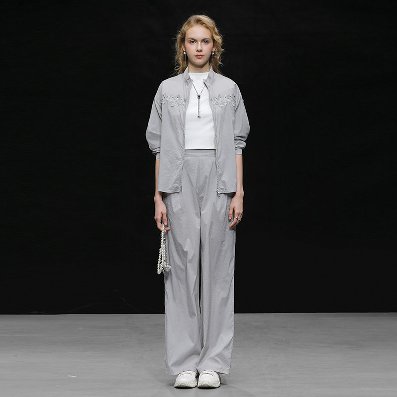 2026春季新款时尚休闲宽松版防晒衬衣+阔腿裤长裤防晒套装女