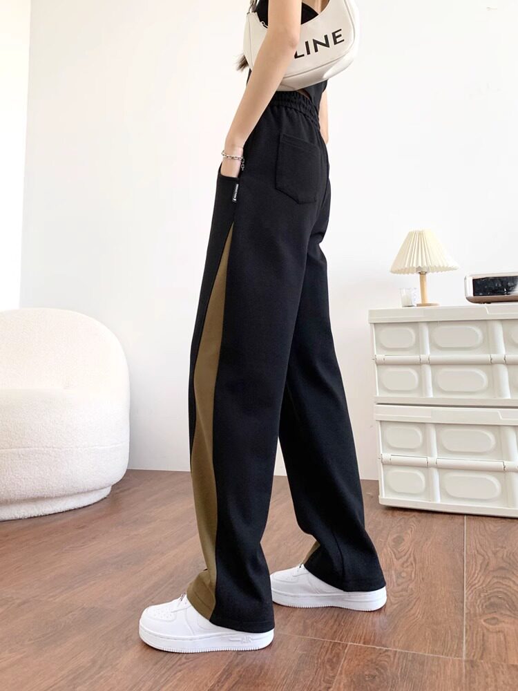 CLEARANCE AND LEAKAGE COUNTER WITHDRAWS SWEATPANTS WOMENS SPRING AND AUTUMN PLUS-SIZE LOOSE AND THIN VERSION OF THE STITCHED WIDE-LEGGED LONG SWEATPANTS