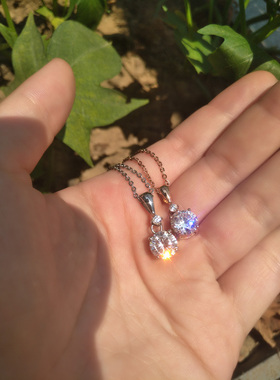 高碳钻硬币克拉莫桑锆石锁骨链