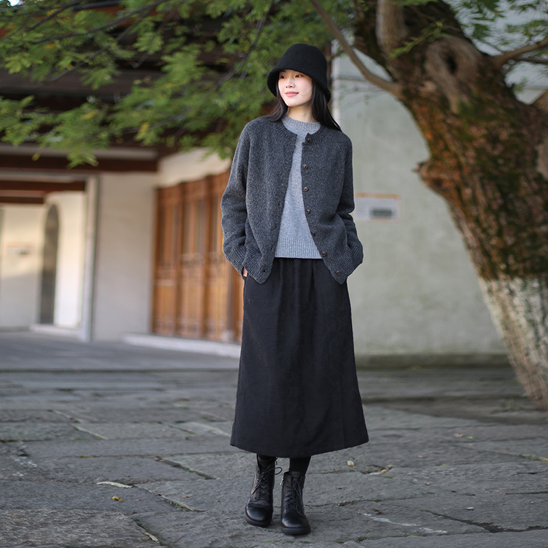 zan原创中长款a字百搭纯棉半身裙