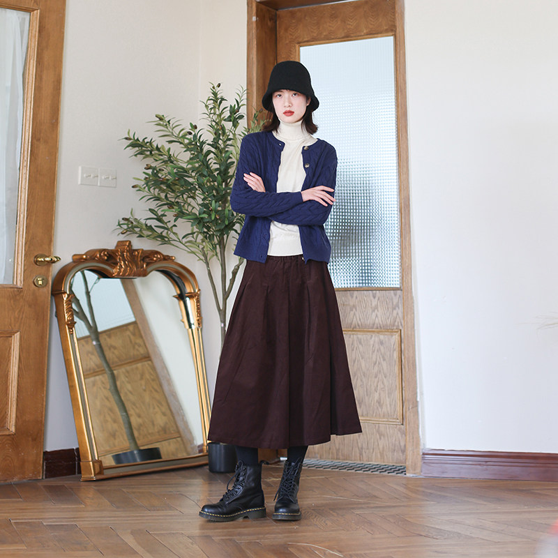 ZAN原创中长款a字百搭纯棉半身裙