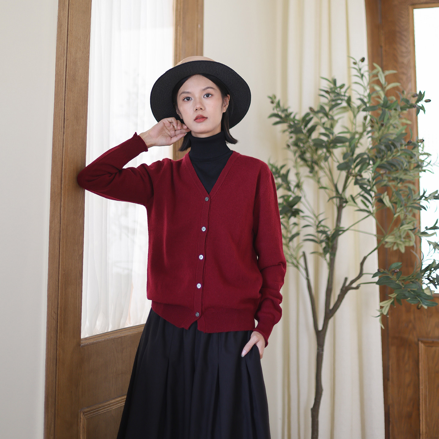 秋冬新款羊毛针织开衫女士V领长袖宽松休闲百搭上衣文艺纯色外套,女装/女士精品,毛针织衫,淘宝优惠券,粉丝福利购,淘宝优惠卷