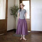 天丝棉百搭文艺半裙松紧腰遮胯显瘦A字裙 纯色半身裙 2026夏季 新款