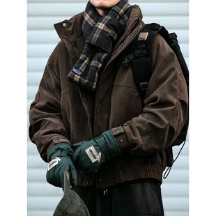 男士立领90白鸭绒羽绒服冬季保暖防风PU皮款式休闲工装机车外套