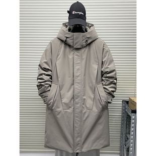 户外抗寒加厚90白鸭绒中长款工装羽绒服男士冬季保暖长款外套风衣